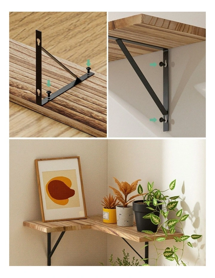 Floating Wall Shelf Corner Shelves Set of 4 in Brown image 7
