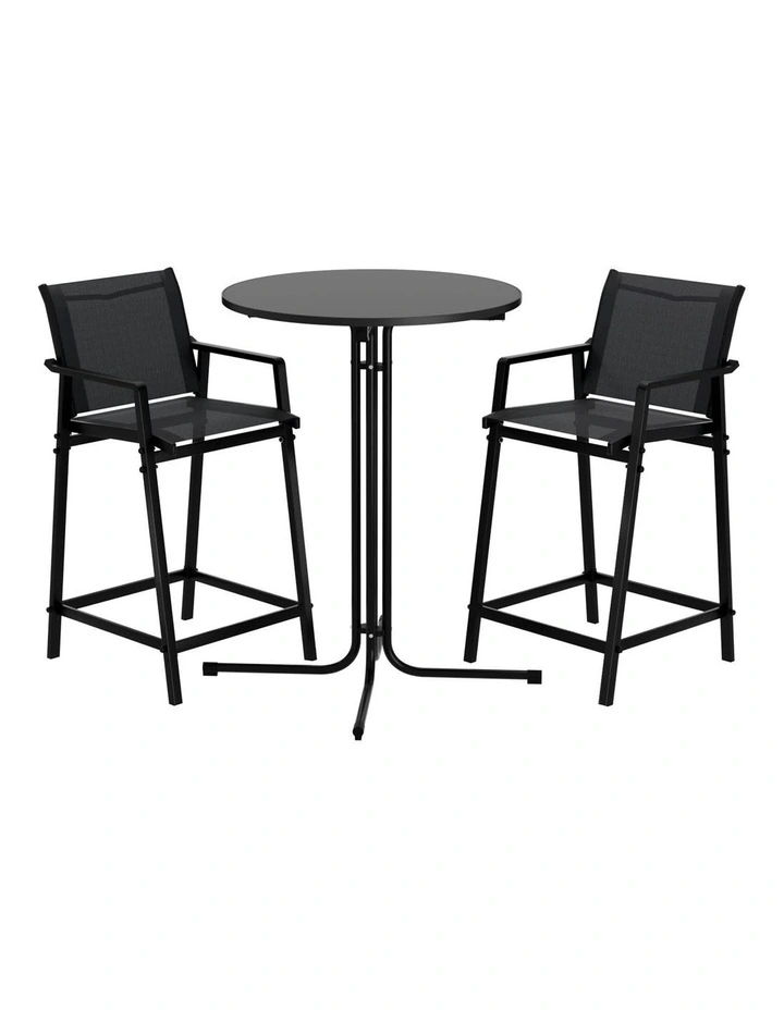 Outdoor Bar Set 3 Piece in Black image 1