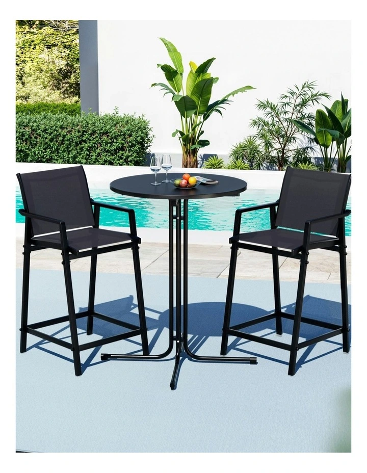 Outdoor Bar Set 3 Piece in Black image 3