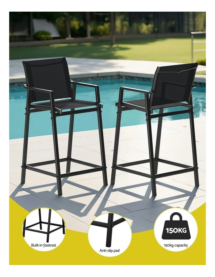 Outdoor Bar Set 3 Piece in Black image 7