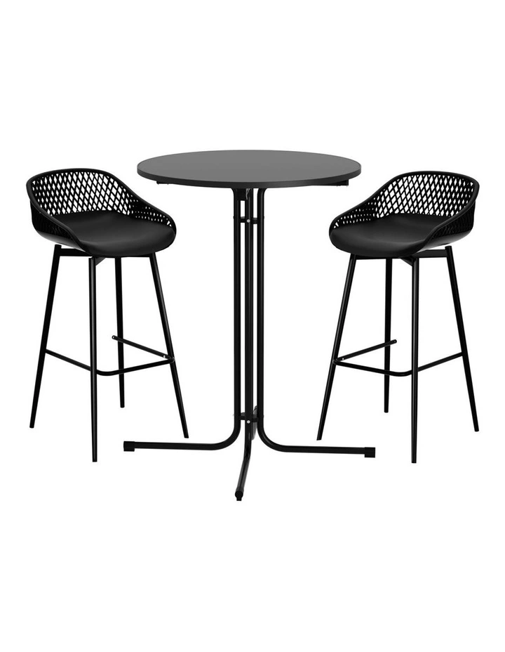 Outdoor Bar Set 3 Piece in Black image 1