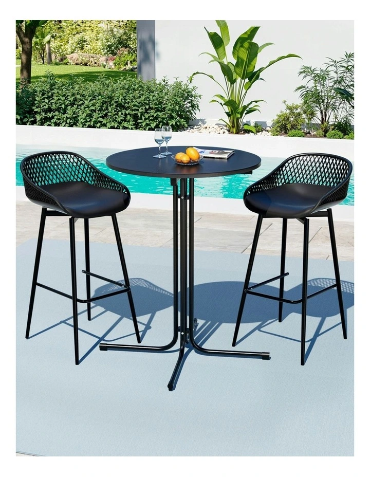 Outdoor Bar Set 3 Piece in Black image 3