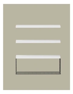 Floating Wall Shelf Set of 3 in White