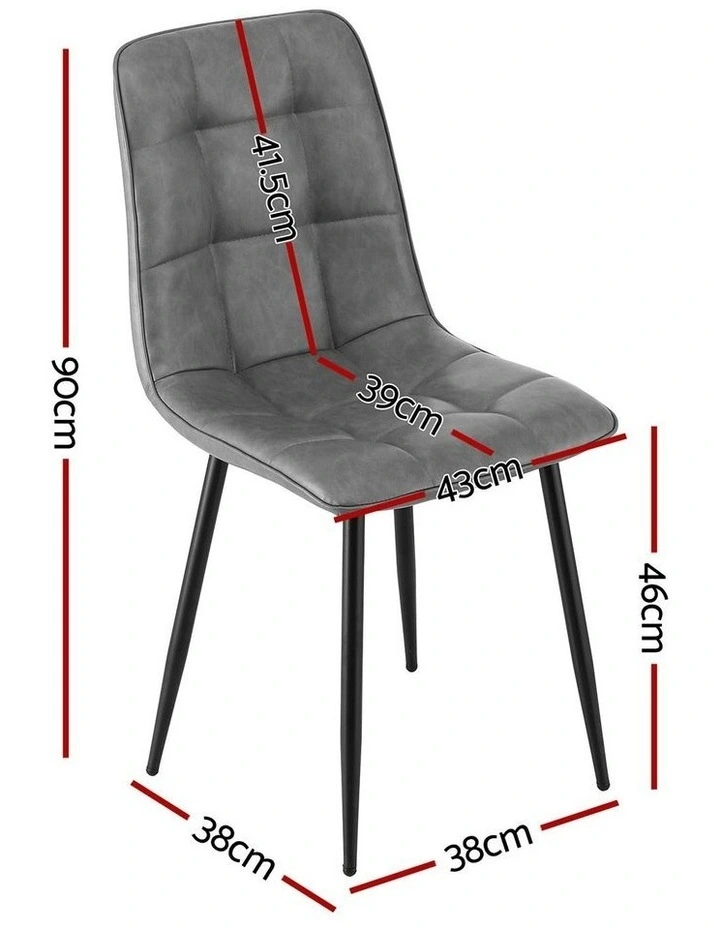 Dining Chairs Set Of 4 in Grey image 4