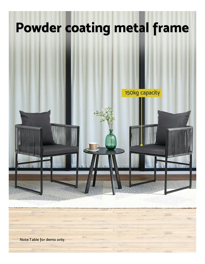 Outdoor Dining Chairs Set Of 2 Pieces in Black image 5