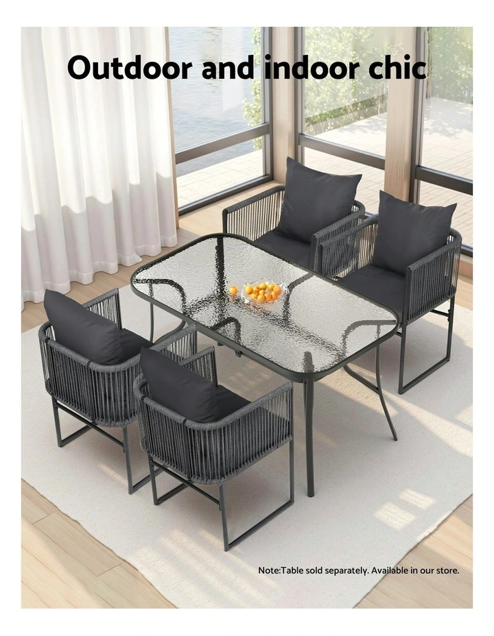 Outdoor Dining Chairs Set Of 2 Pieces in Black image 7