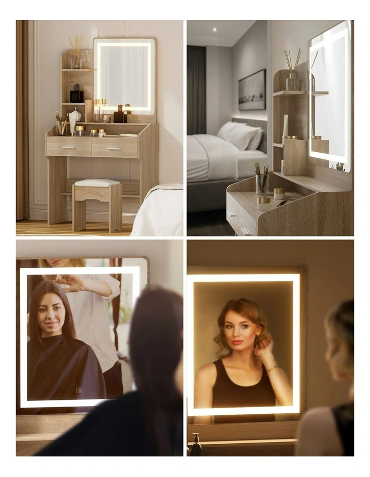 LED Dressing Table Set Stool in Wood image 6