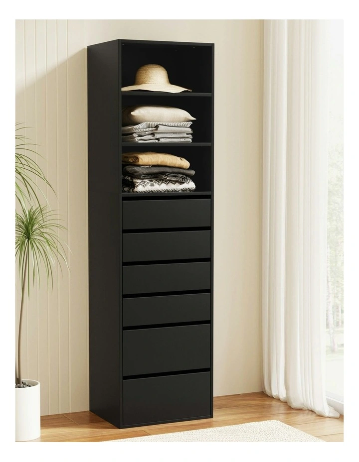 Chest Of 6 Drawers in Black image 3