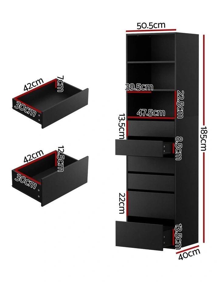 Chest Of 6 Drawers in Black image 4