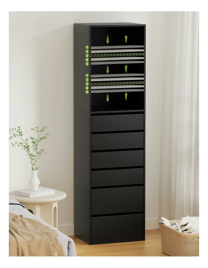 Chest Of 6 Drawers in Black image 5