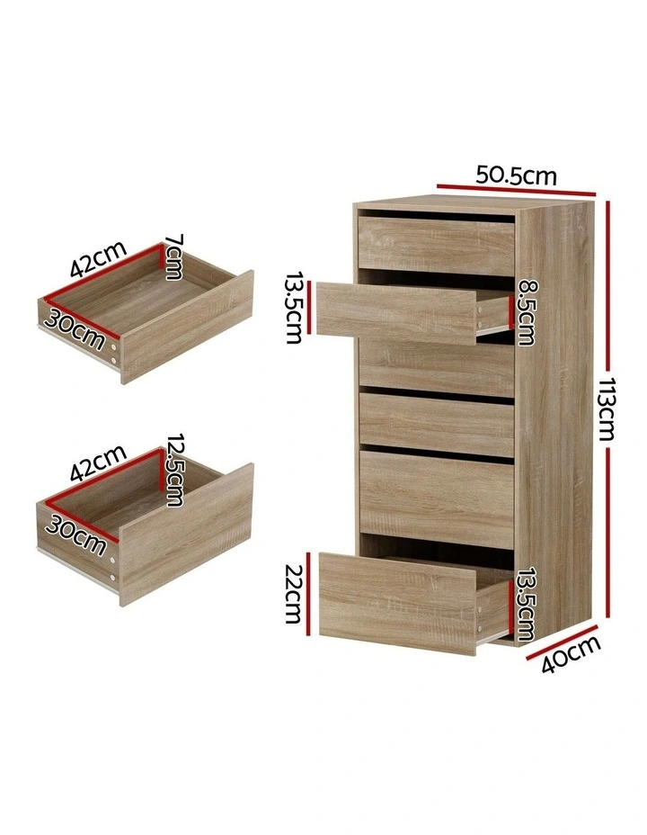 6 Chest Of Drawers Dresser Tallboy in Pine image 4