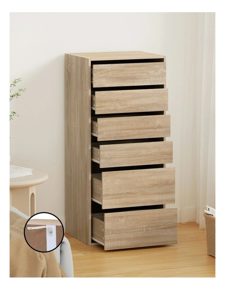 6 Chest Of Drawers Dresser Tallboy in Pine image 5