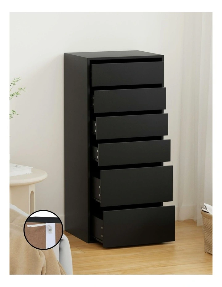 Chest Of Drawers Dresser 6 in Black image 4