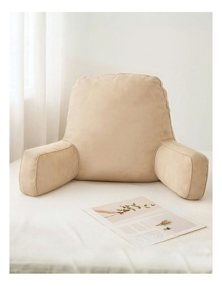 Reading Pillow Back Rest Lumbar Support Cushion in Oatmeal image 3