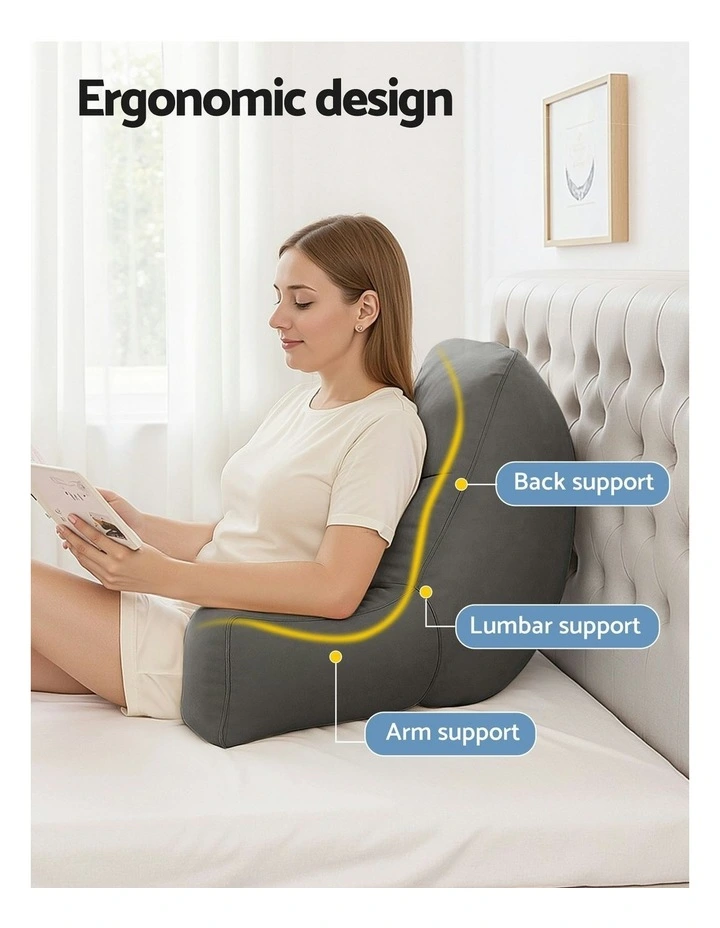Reading Pillow Back Rest Support Cushion in Grey image 5