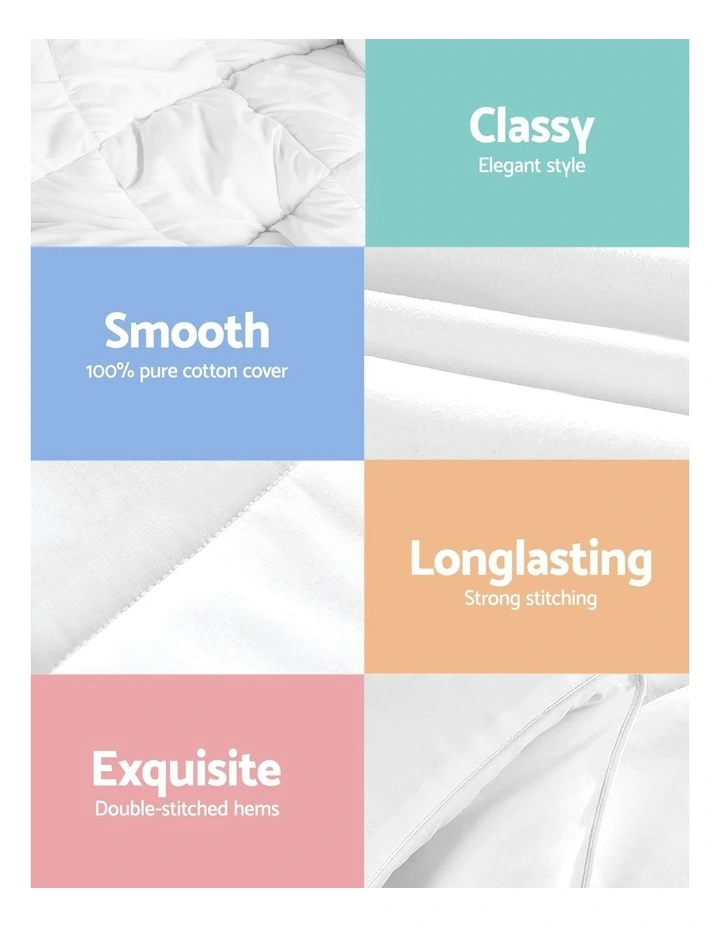 Single Size Goose Down Feather Quilt in White image 7