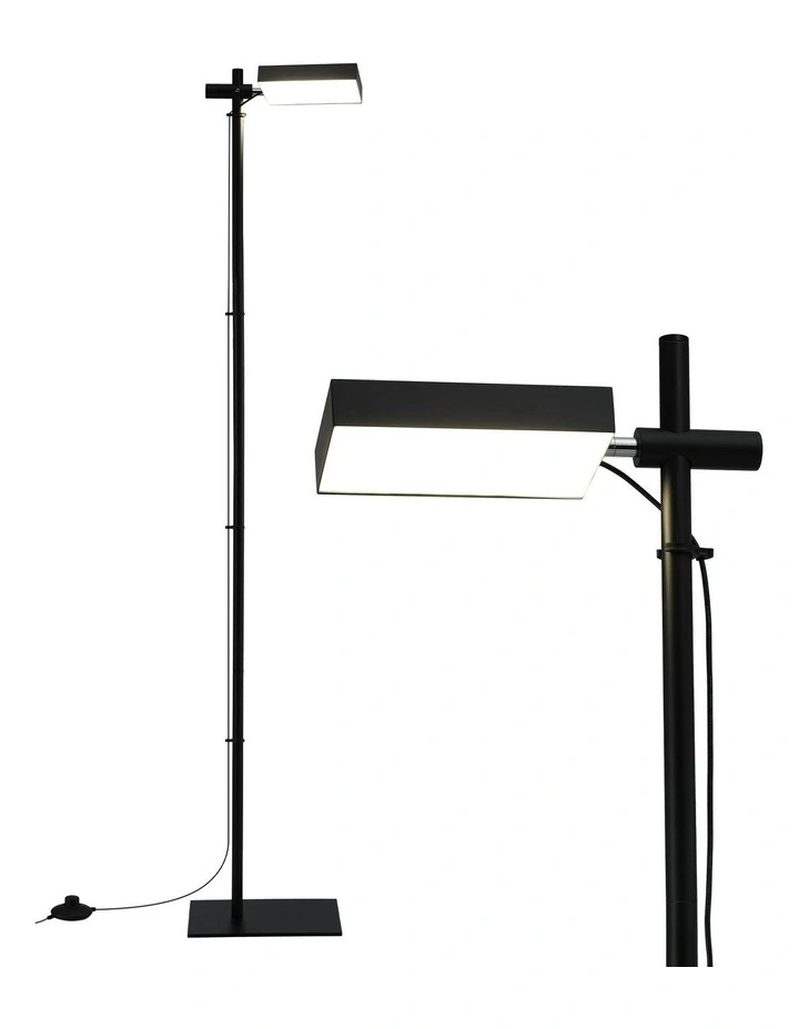 Modern Reading LED Floor Lamp 12W in Black image 1
