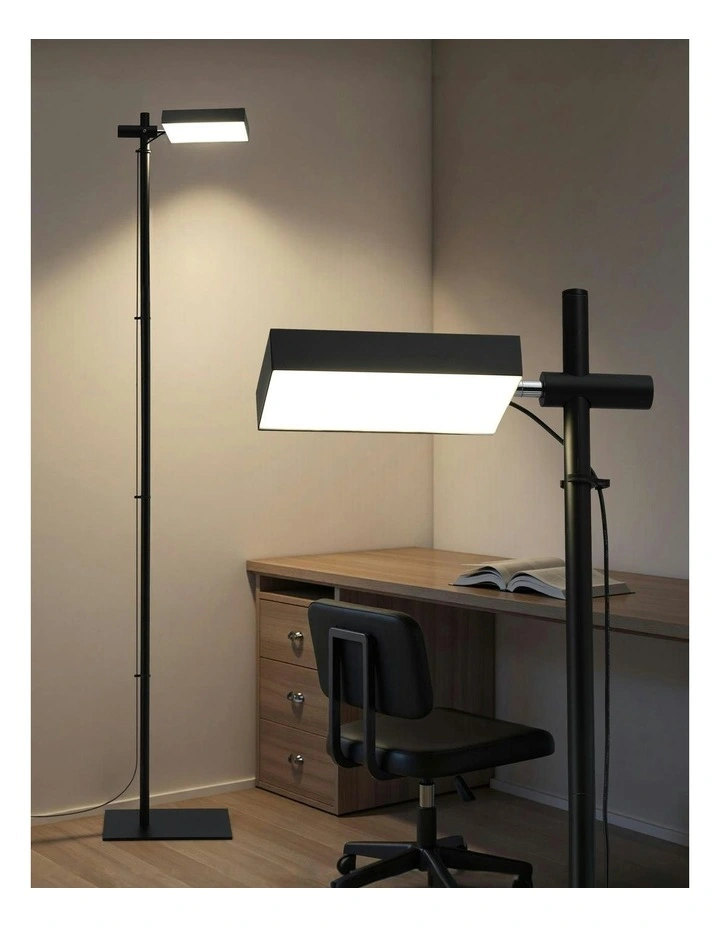 Modern Reading LED Floor Lamp 12W in Black image 3
