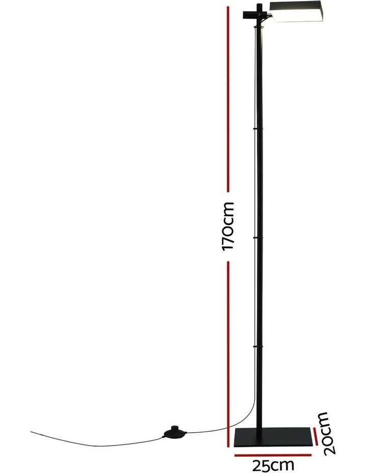 Modern Reading LED Floor Lamp 12W in Black image 4