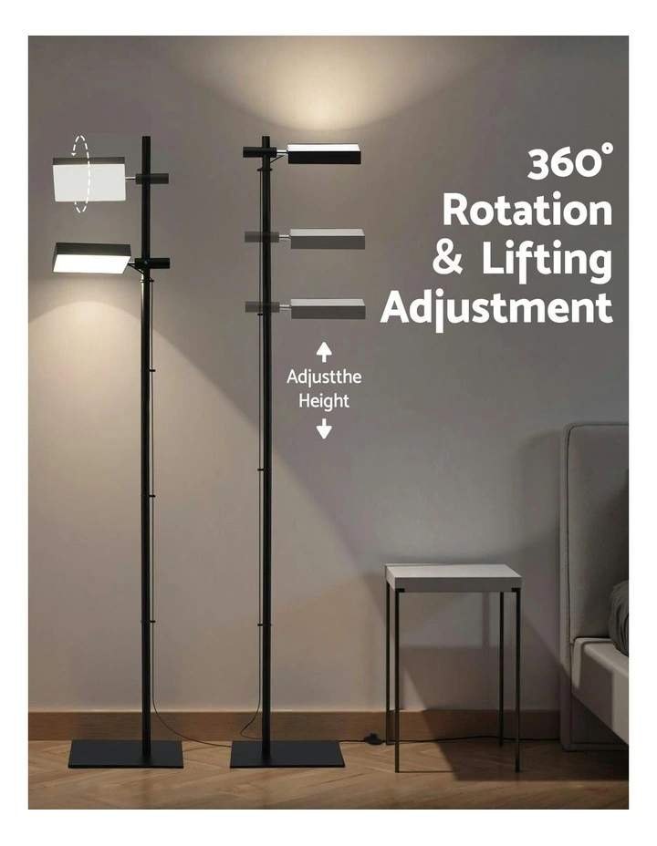 Modern Reading LED Floor Lamp 12W in Black image 5