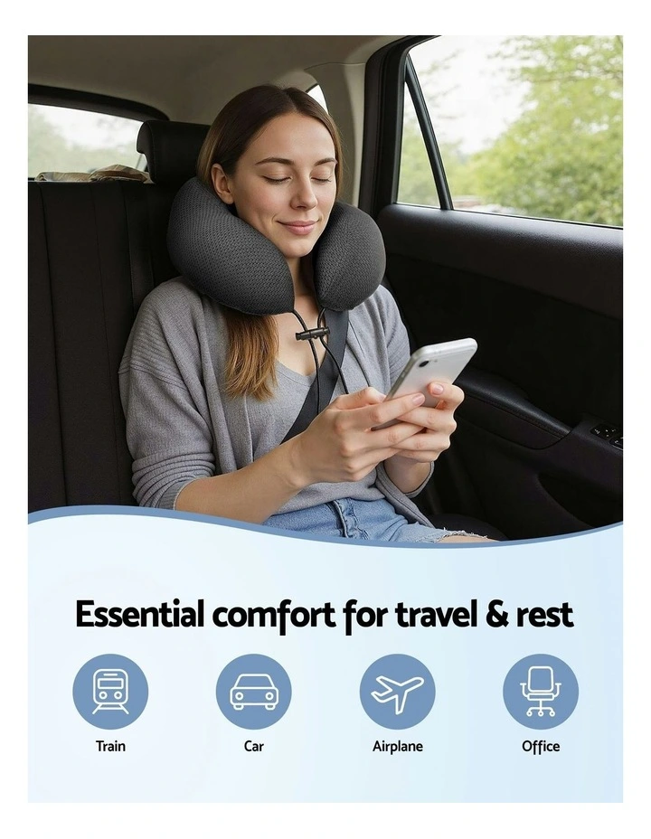 Travel Neck Pillow Car Cushion in Black image 5
