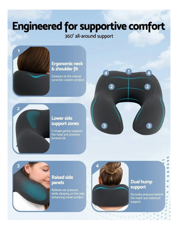 Travel Neck Pillow Car Cushion in Black image 6