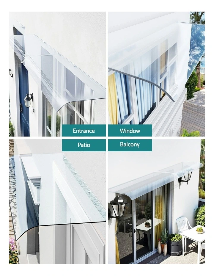 Window Door Awning 0.4mx1m in Clear image 5