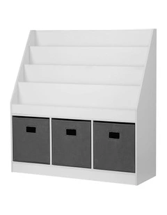 Bookshelf 4 Tiers Magazine Rack Toy in White