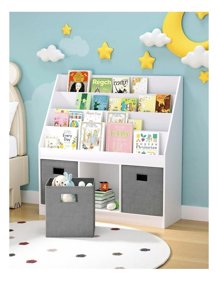 Bookshelf 4 Tiers Magazine Rack Toy in White image 3
