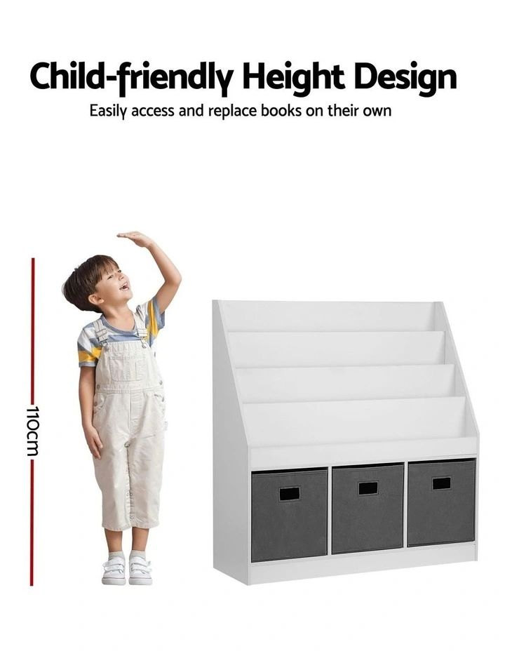 Bookshelf 4 Tiers Magazine Rack Toy in White image 5