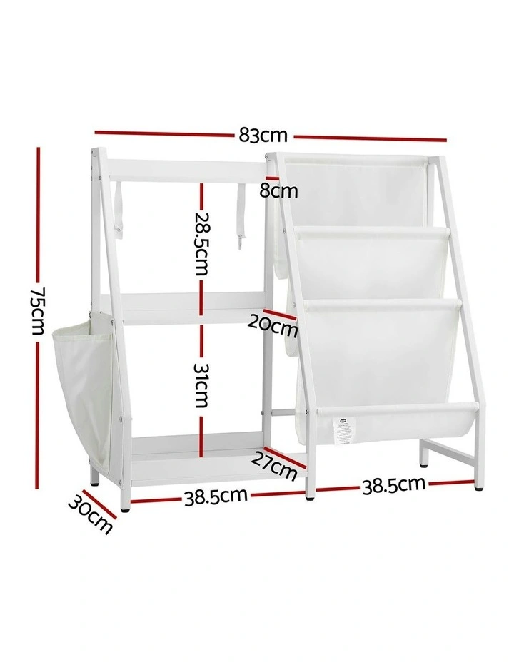 3-Tier Bookshelf in White image 3