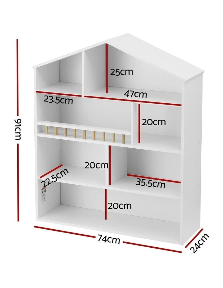4 Tiers Kids Bookshelf in White image 3