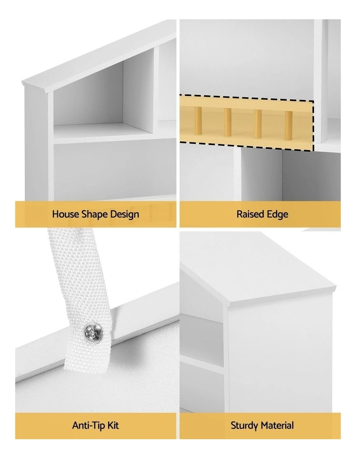 4 Tiers Kids Bookshelf in White image 4