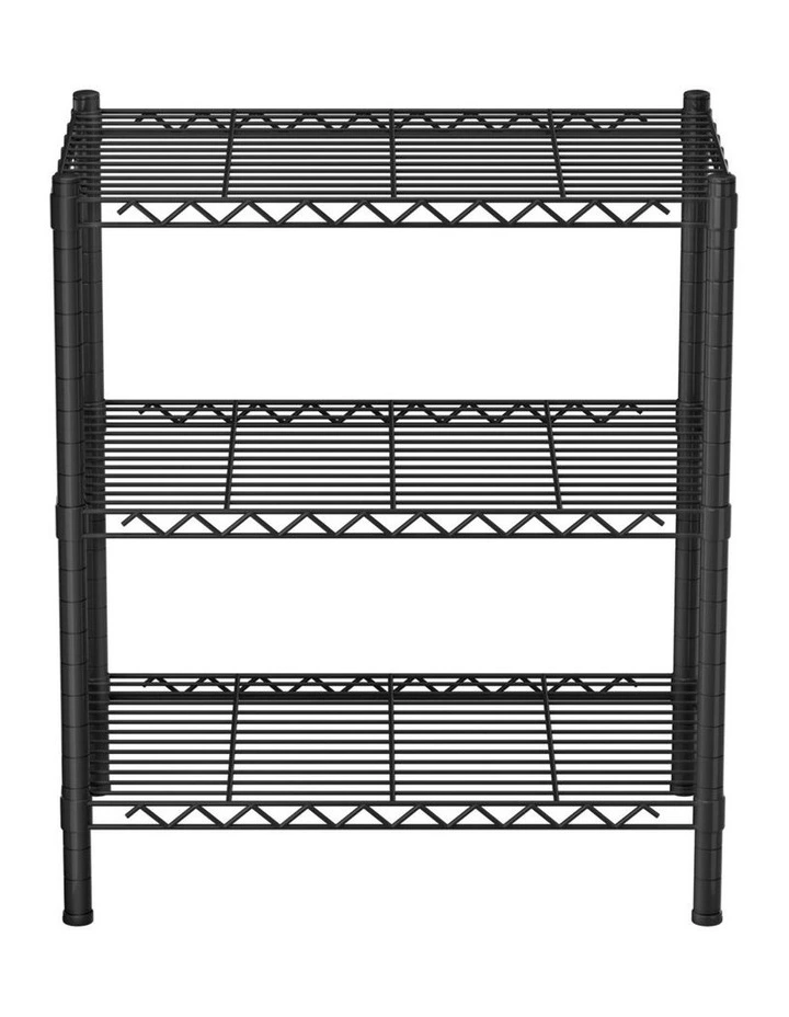 3-Tier Steel Shelving Unit in Black image 1