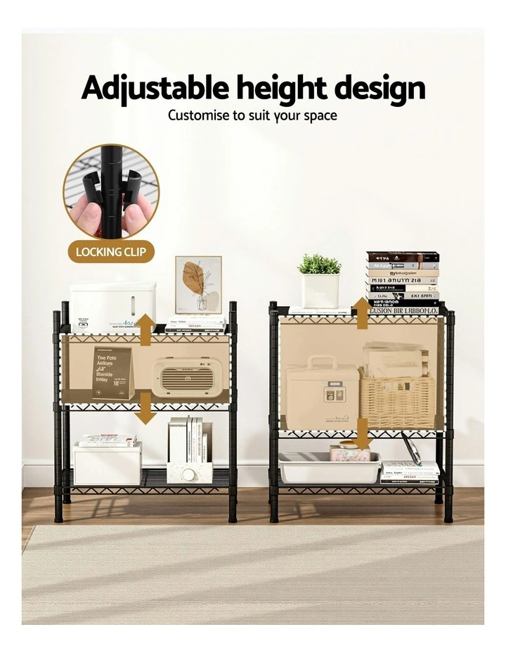 3-Tier Steel Shelving Unit in Black image 6