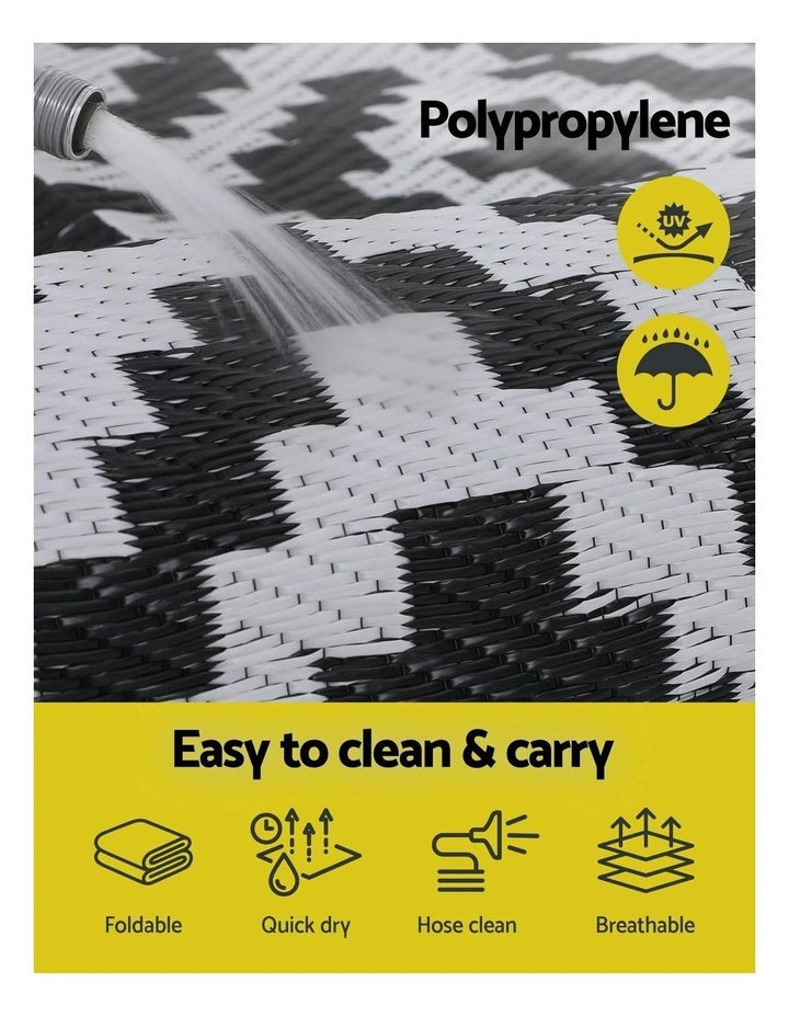 Large Carpet Reversible Area Mat PP Dual-Sided Outdoor Rugs 120x180cm in Multi image 4