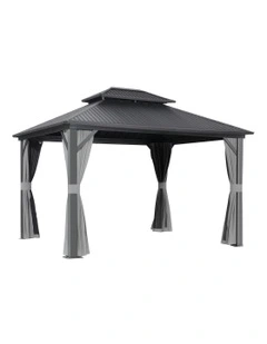 Gazebo Canopy Steel Frame Patio Tent 3x3.65m in Grey