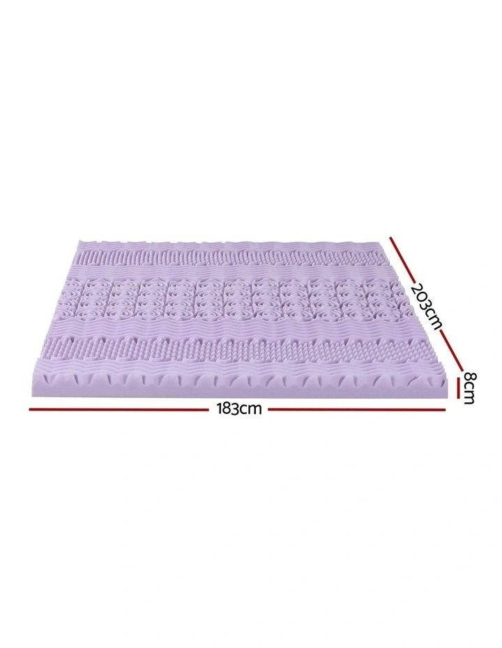 8cm Memory Foam 7-Zone King Mattress Topper in Lavender image 4