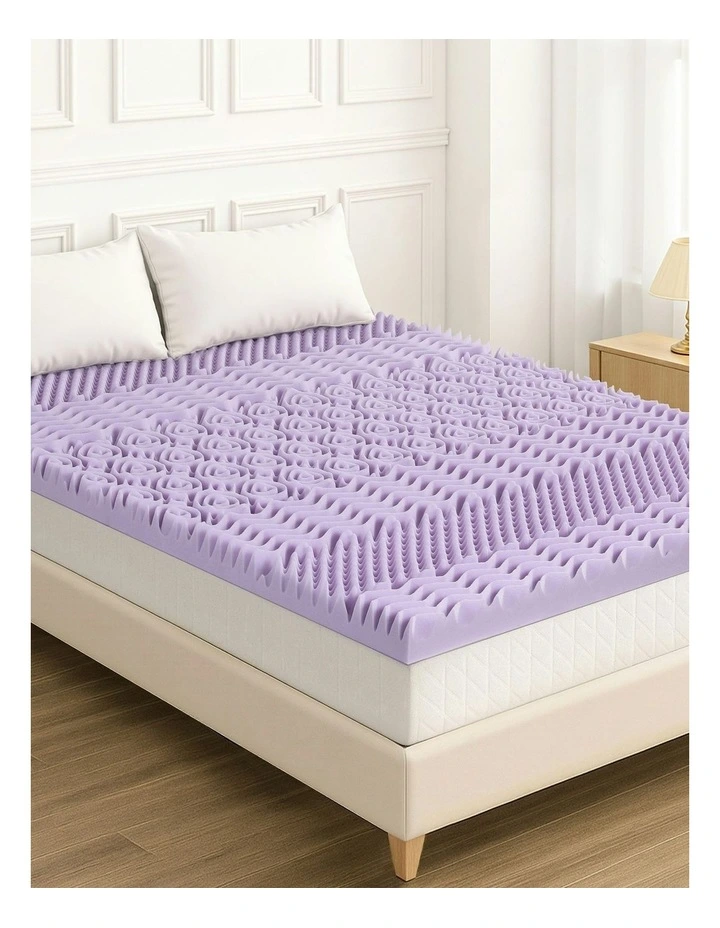 8cm Memory Foam 7-Zone Queen Mattress Topper in Lavender image 3