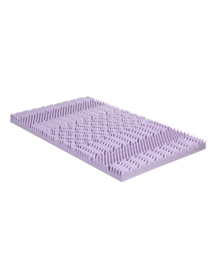 8cm Memory Foam 7-Zone King Single Mattress Topper in Lavender image 1