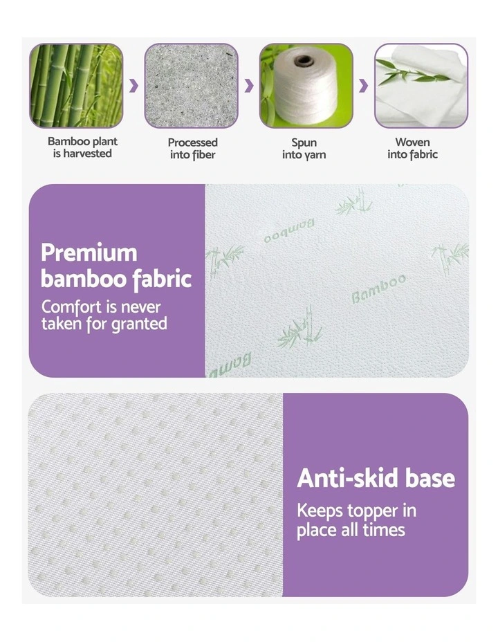 8cm Memory Foam 7-Zone King Single Mattress Topper in Lavender image 5