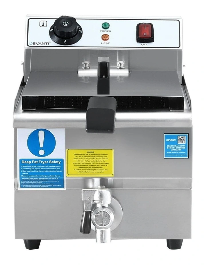 10L Stainless Steel 3000W Electric Deep Fryer with Basket & Lid image 2