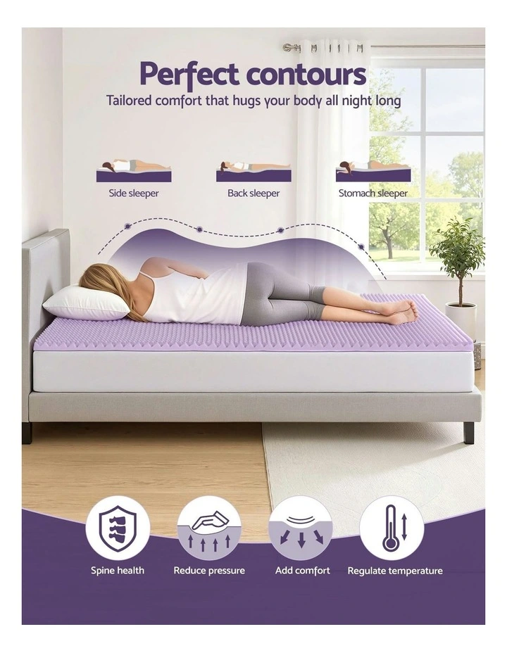 5cm Memory Foam King Mattress Topper in Lavender image 5
