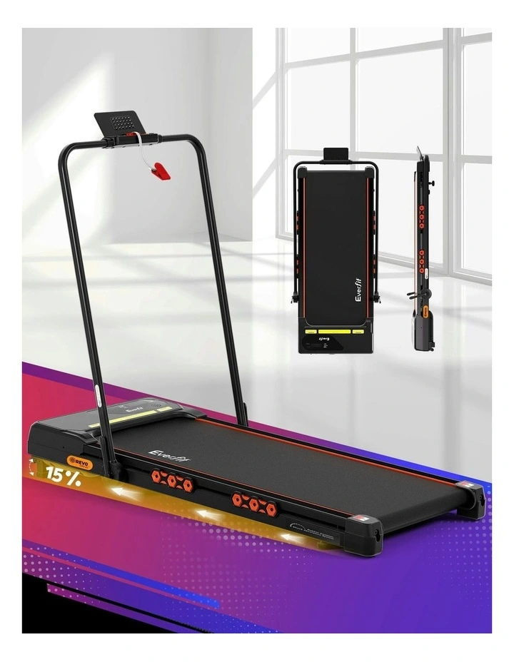 Auto Incline Foldable Electric Treadmill in Black image 3