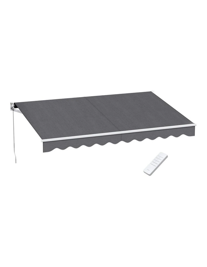 Retractable Folding Arm Awning Motorised Sunshade 3m x 2m in Grey image 1
