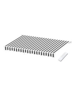 Retractable Folding Arm Awning Motorised Sunshade 5mx3m in Grey White