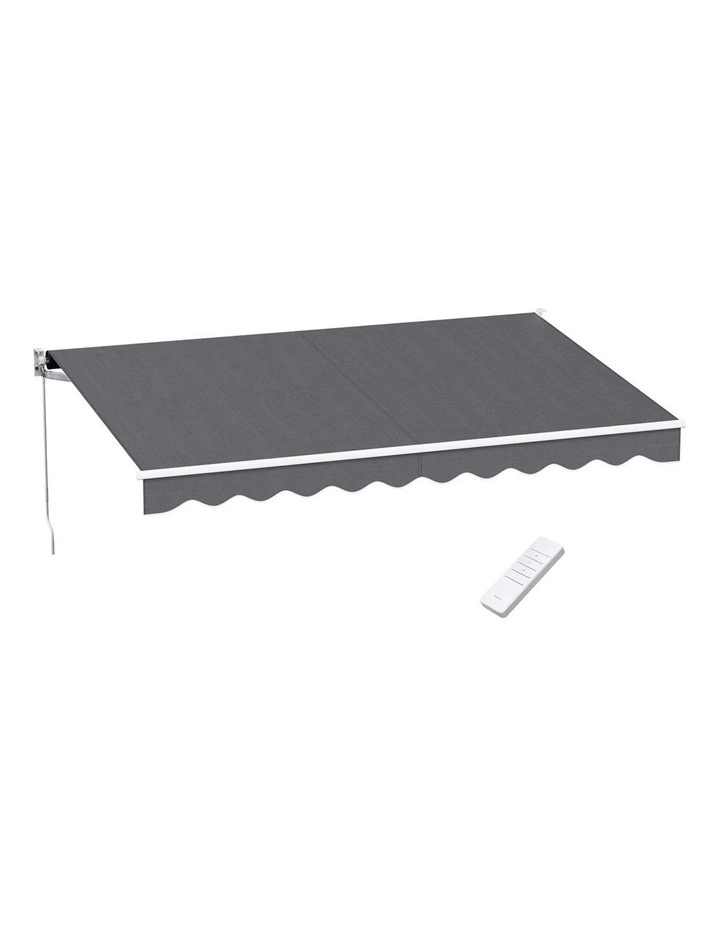 Retractable Folding Arm Awning Motorised Sunshade 3.5m x 2.5m in Grey image 1