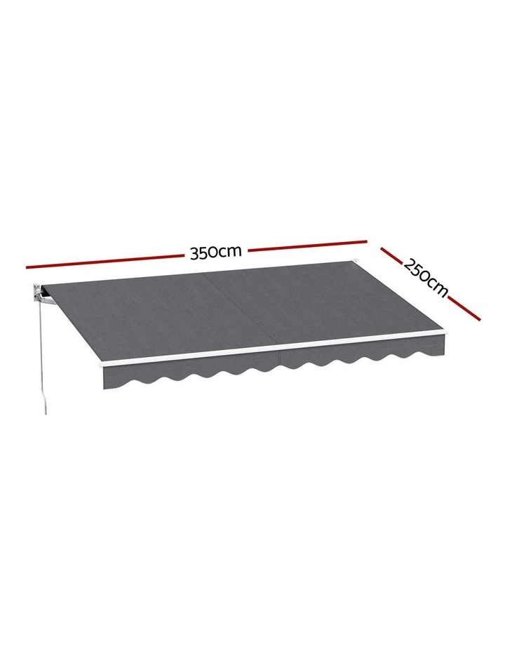 Retractable Folding Arm Awning Motorised Sunshade 3.5m x 2.5m in Grey image 4