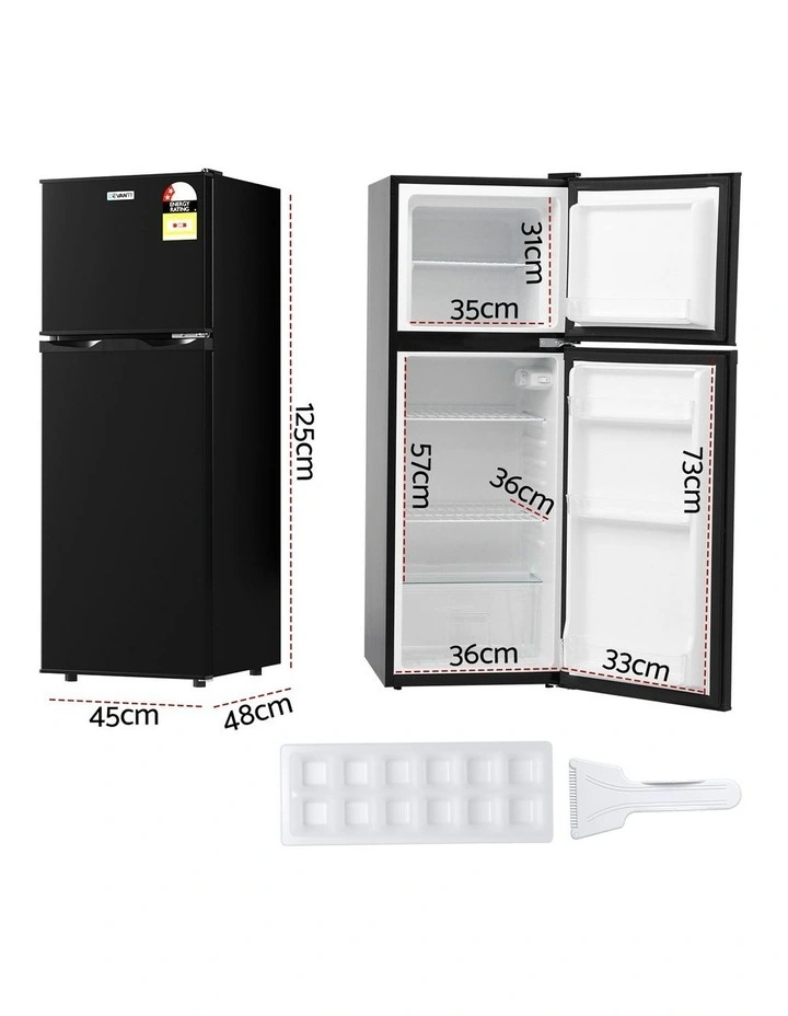 Two Door Bar Fridge With Freezer 122L image 4