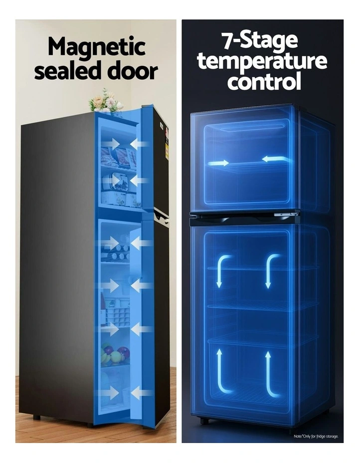 Two Door Bar Fridge With Freezer 122L image 6